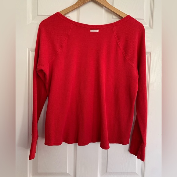 Victoria’s Secret Red Cotton Pajama Top: Crewneck, Long Sleeves Large - Picture 1 of 7